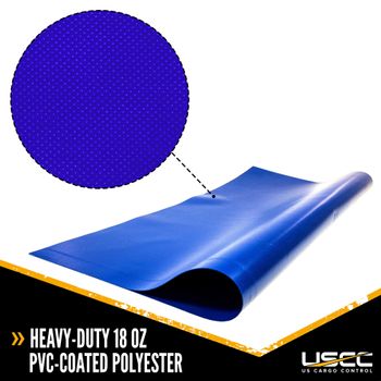 18 oz PVC Coated Polyester Tarp Roll - Blue