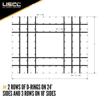 18 oz. 3 Piece Lumber Tarp - 24' x 18' (8' Drop) for all 3 pieces - Black