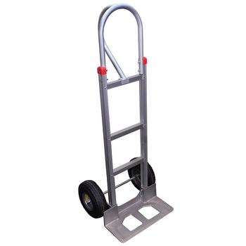 Pneumatic Wheel Aluminum Dolly Hand Truck with Vertical Loop Handle & Wide Width Nose Plate
