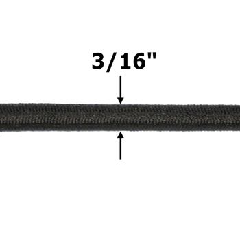 3/16''-5mm Black Polyester Shock Cord 100 ft