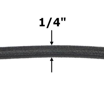 1/4''-6mm Black Polyester Shock Cord 50 ft