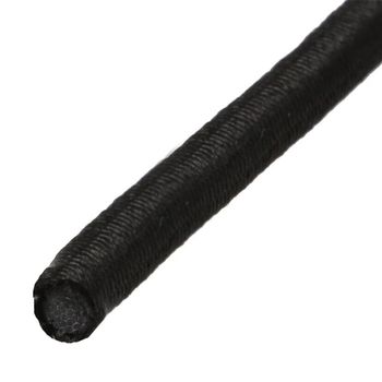 1/4''-6mm Black Polyester Shock Cord - Spool (500')