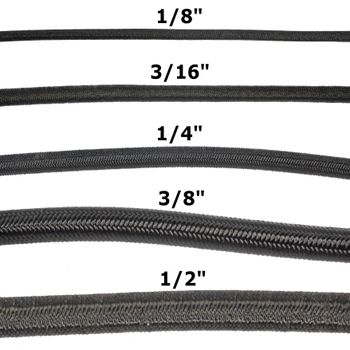3/8''-9mm Black Polyester Shock Cord - Spool (300')