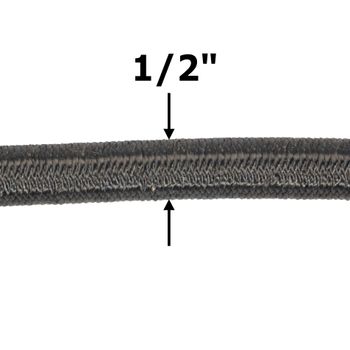 1/2''-12mm Black Polyester Shock Cord 50 ft