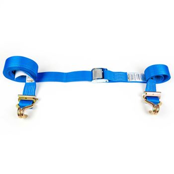 2'' X 20' Blue E-Track Cam Straps w/Spring E-Fittings and Wire Hooks