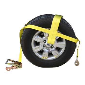 Adjustable Wheel Net with 4” Top Strap, Twisted Snap Hook and Ratchet w/ Snap Hook
