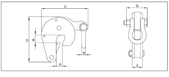 Crosby® IPVK 1/2 Ton Drum Lifting Clamp - 2700116