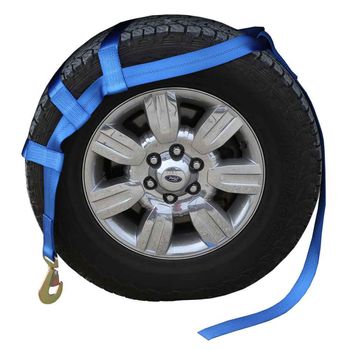 Blue Extra Large Tow Dolly Basket Strap with Twisted Snap Hooks
