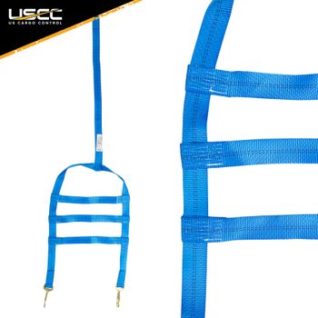 Blue Extra Large Tow Dolly Basket Strap with Twisted Snap Hooks