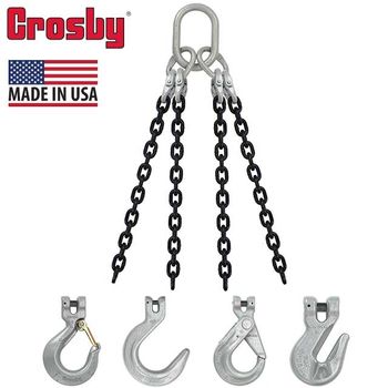 X Crosby Leg Chain Sling W Self Locking Hooks Grade