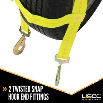 Tow Dolly Basket Strap with Twisted Snap Hooks
