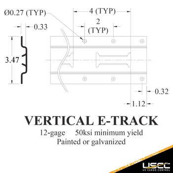 5' Vertical Galvanized E Track