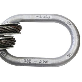 Wire Rope Sling - 2 Leg Bridle w/ Eye Hooks - 1/4