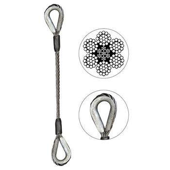 Wire Rope Sling - Single Leg  Thimble and Thimble - 1/4